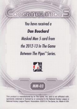 2012-13 In The Game Between The Pipes - Masked Men 5 Rainbow Foil #MM-3 Dan Bouchard Back
