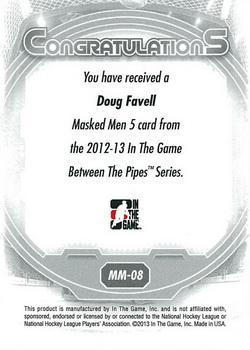 2012-13 In The Game Between The Pipes - Masked Men 5 Rainbow Foil #MM-8 Doug Favell Back