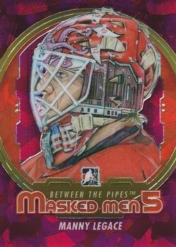 2012-13 In The Game Between The Pipes - Masked Men 5 Rainbow Foil #MM-24 Manny Legace Front