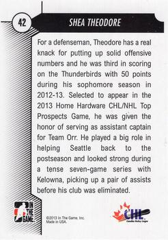 2012-13 In The Game Draft Prospects #42 Shea Theodore Back