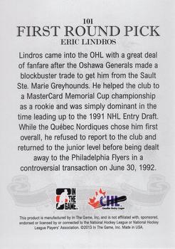 2012-13 In The Game Draft Prospects #101 Eric Lindros Back