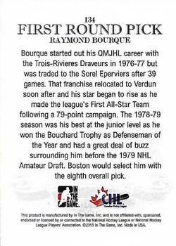 2012-13 In The Game Draft Prospects #134 Raymond Bourque Back