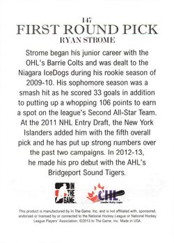2012-13 In The Game Draft Prospects #147 Ryan Strome Back
