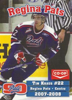 2007-08 Co-op Regina Pats (WHL) #15 Tim Kraus Front