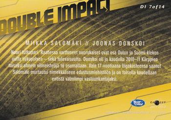 2011-12 Cardset Finland - Double Impact #DI7 Miikka Salomäki / Joonas Donskoi Back