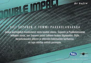 2011-12 Cardset Finland - Double Impact #DI9 Vili Sopanen / Tommi Paakkolanvaara Back