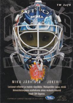 2011-12 Cardset Finland - The Masks #TM3a Mika Järvinen Back