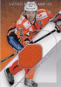 2011-12 Cardset Finland - Game Worn Jersey Exchange #NNO Mathias Porseland Front
