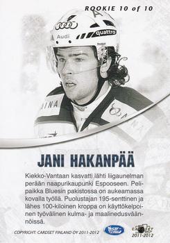 2011-12 Cardset Finland - Rookie #RK10 Jani Hakanpää Back