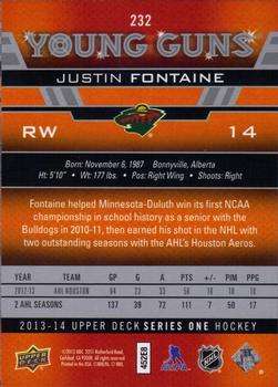2013-14 Upper Deck #232 Justin Fontaine Back