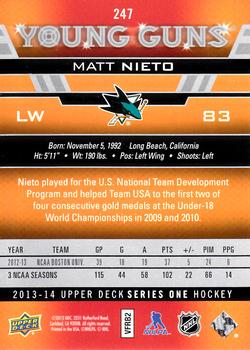 2013-14 Upper Deck #247 Matt Nieto Back