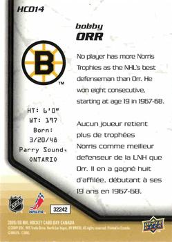 2009 Upper Deck National Hockey Card Day #HCD14 Bobby Orr Back