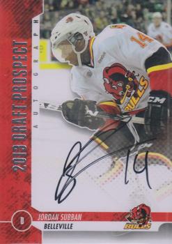 2012-13 In The Game Draft Prospects - Autographs Silver #A-JS2 Jordan Subban Front