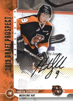 2012-13 In The Game Draft Prospects - Autographs Gold #A-HS Hunter Shinkaruk Front