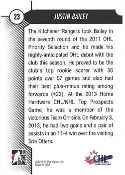2012-13 In The Game Draft Prospects - Emerald #23 Justin Bailey Back
