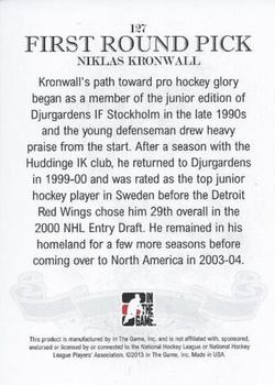 2012-13 In The Game Draft Prospects - Emerald #127 Niklas Kronwall Back
