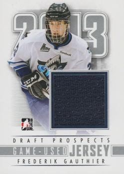 2012-13 In The Game Draft Prospects - Game-Used Jerseys Silver #M-08 Frederik Gauthier Front