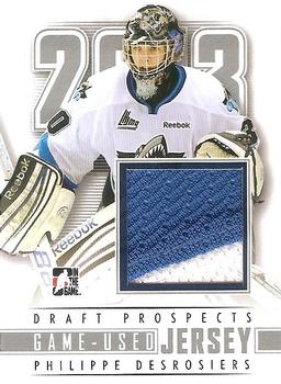 2012-13 In The Game Draft Prospects - Game-Used Jerseys Silver #M-11 Philippe Desrosiers Front