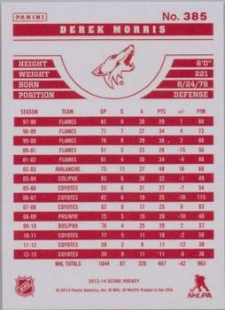 2013-14 Score - Red Back #385 Derek Morris Back