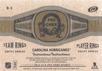 2013-14 O-Pee-Chee - Rings #R-5 Carolina Hurricanes Back