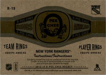 2013-14 O-Pee-Chee - Rings #R-19 New York Rangers Back