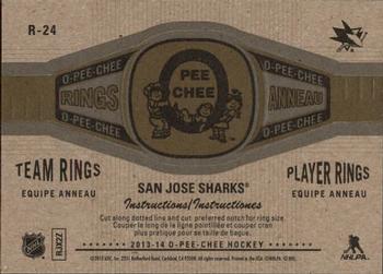 2013-14 O-Pee-Chee - Rings #R-24 San Jose Sharks Back
