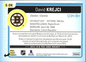 2013-14 O-Pee-Chee - Stickers #S-DK David Krejci Back