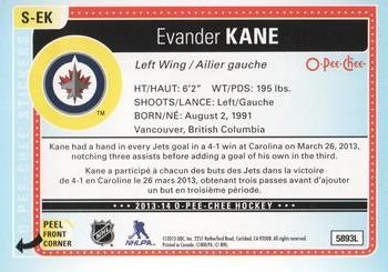 2013-14 O-Pee-Chee - Stickers #S-EK Evander Kane Back