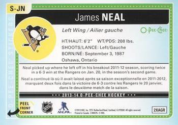 2013-14 O-Pee-Chee - Stickers #S-JN James Neal Back