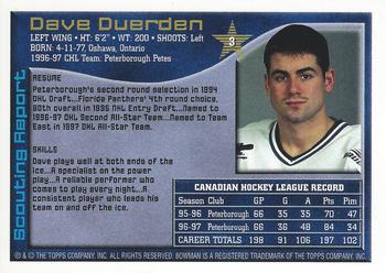 1997 Bowman CHL #3 Dave Duerden Back