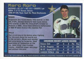 1997 Bowman CHL #17 Marc Moro Back