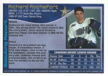 1997 Bowman CHL #21 Richard Rochefort Back