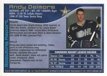 1997 Bowman CHL #34 Andy Delmore Back
