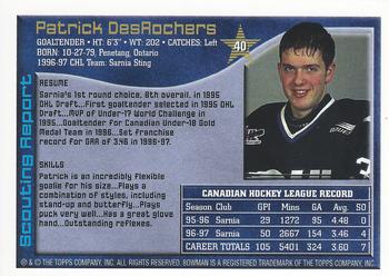1997 Bowman CHL #40 Patrick DesRochers Back