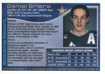 1997 Bowman CHL #50 Daniel Briere Back