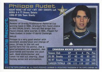 1997 Bowman CHL #52 Philippe Audet Back