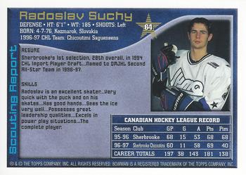 1997 Bowman CHL #64 Radoslav Suchy Back