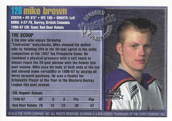 1997 Bowman CHL #126 Mike Brown Back