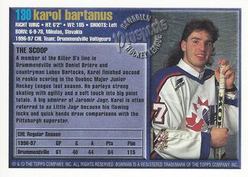 1997 Bowman CHL #130 Karol Bartanus Back