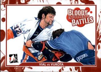 2013-14 In The Game Enforcers #175 Dennis Vial / Mick Vukota Front