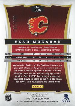 2013-14 Panini Select #304 Sean Monahan Back