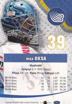 2004-05 Cardset Finland - Autographs #2 Mika Oksa Back