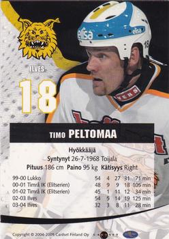 2004-05 Cardset Finland - Autographs #40 Timo Peltomaa Back