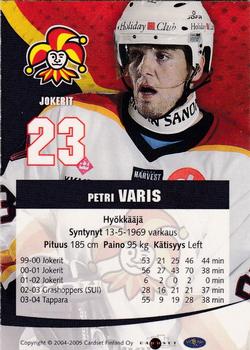 2004-05 Cardset Finland - Autographs #55 Petri Varis Back