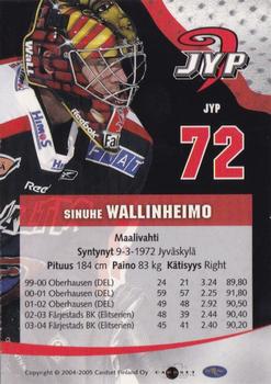 2004-05 Cardset Finland - Autographs #61 Sinuhe Wallinheimo Back