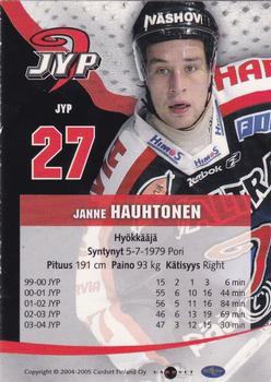 2004-05 Cardset Finland - Autographs #65 Janne Hauhtonen Back