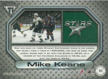 2000-01 Pacific Private Stock Titanium - Game-Used Gear #85 Mike Keane Back