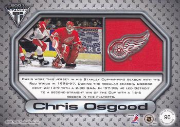 2000-01 Pacific Private Stock Titanium - Game-Used Gear #96 Chris Osgood Back