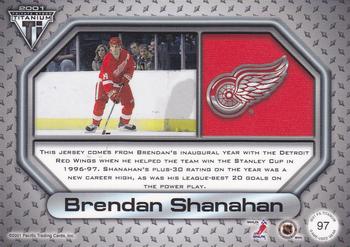 2000-01 Pacific Private Stock Titanium - Game-Used Gear #97 Brendan Shanahan Back