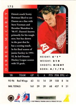 1996-97 Pinnacle Be a Player - Autographs #175 Darren McCarty Back